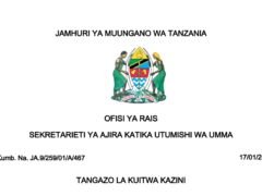 MAJINA ya Walioitwa Kazini UTUMISHI January 17-2024