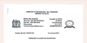 NAFASI za Kazi Hospital ya Sumbawanga January 19-2024, Nafasi za Kazi za Kujitolea Hospital ya Sumbawanga January 19-2024,NAFASI za Kazi Hospital ya Sumbawanga January 19-2024, Walioitwa kazini sumbawanga manispaa, Sumbawanga Municipal Council.