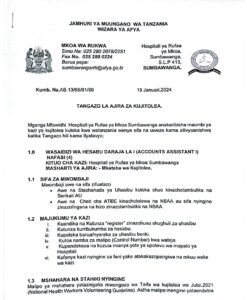 NAFASI za Kazi Hospital ya Sumbawanga January 19-2024, Nafasi za Kazi za Kujitolea Hospital ya Sumbawanga January 19-2024,NAFASI za Kazi Hospital ya Sumbawanga January 19-2024, Walioitwa kazini sumbawanga manispaa, Sumbawanga Municipal Council.