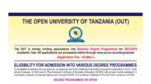 OUT yakaribisha maombi ya Udahili Muhula wa Kwanza 2023/2024,maombi ya vyuo 2023/2024, dirisha la udahili wa vyuo 2023/2024 selected applicants 2023/2024, udahili wa vyuo 2023/24
selected applicants open university tanzania 2023/2024.