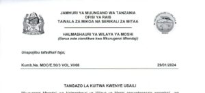 MAJINA ya Walioitwa Kwenye Usaili Wilaya ya Moshi January 2024,Tangazo la Kuitwa Kwenye Usaili Halmashauri ya Wilaya ya Moshi 29-01-2024,Majina ya tarafa za moshi mjini, Nafasi za kazi halmashauri YA manispaa ya Moshi,Mkuu wa wilaya ya moshi mjini.