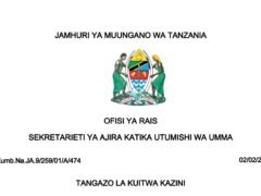 MAJINA ya Walioitwa Kazini Taasisi Mbalimbali za UMMA February 02-2024