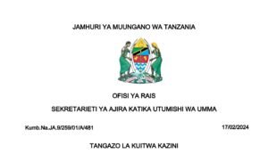 MAJINA 110 ya Waliotwa Kazini UTUMISHI February 17-2024,Majina ya walioitwa kazini UTUMISHI Leo, Ajira portal, Walioitwa kazini utumishi 2024, Kuitwa Kazini UTUMISHI Leo, Kuitwa Kazini UTUMISHI Leo February 2024, Tangazo la Kuitwa Kazini Taasisi Mbalimbali za UMMA 17-02-2024.