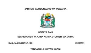 MAJINA ya Waliotwa Kazini UTUMISHI February 23-2024, Tangazo la Kuitwa Kazini Taasisi Mbalimbali za UMMA 23-02-2024, Orodha ya Majina ya Waliotwa Kazini February 23-2024, Majina Mapya ya Walioitwa Kazini Taasisi Mbalimbali za UMMA Leo 23 February 2024.