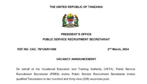 NAFASI Mbalimbali za Kazi VETA March 02-2024,Tangazo la Nafasi za Kazi Vocational Education and Training Authority VETA 02-03-2024, Nafasi mbalimbali za kazi veta march 02 2024 salary, Nafasi mbalimbali za kazi veta march 02 2024 apply, Nafasi mbalimbali za kazi veta march 02 2024 application, www.veta.go.tz 2024.