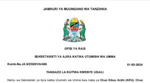 MAJINA ya Nyongeza ya Waliotwa kwenye Usaili UTUMISHI March 02-2024, Tangazo la Kuitwa Kwenye Usaili Majina ya Nyongeza Taasisi Mbalimbali Za UMMA 02-03-2024,MAJINA YA WALIOITWA KWENYE USAILI UTUMISHI 2024, Ajira portal, Tangazo LA KUITWA kwenye USAILI March 2024