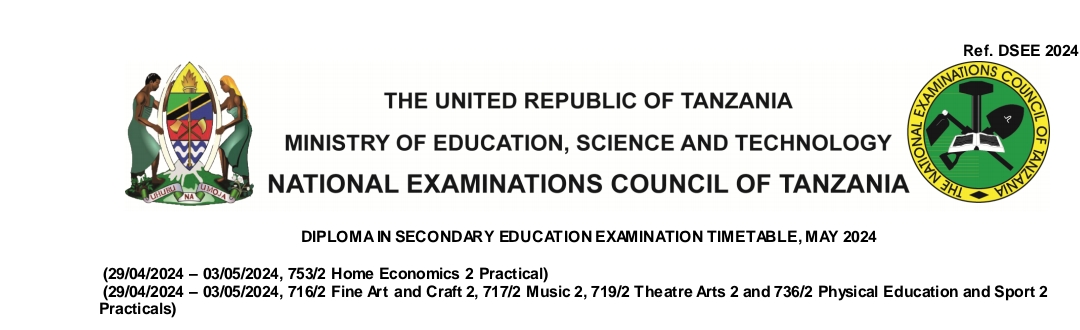 NECTA taarifa Kwa Wanaotarajia Kufanya Mtihani wa Kidato Cha Sita 2024,DSEE EXAM TIMETABLE MAY 2024,GATCE EXAM TIMETABLE, MAY 2024, NECTA Form Six Timetable 2024 PDF | Ratiba Ya Mtihani Wa Kidato Cha Sita 2024, Sifa za watahiniwa wa kujitegemea Kidato Cha Sita.