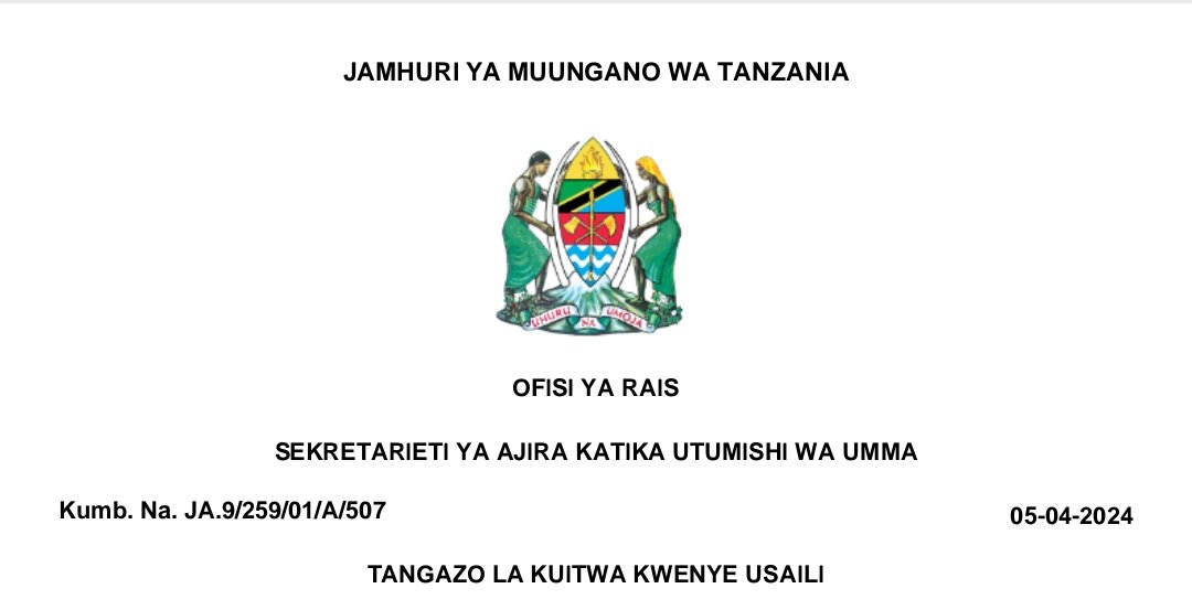 MAJINA ya Nyongeza ya Waliotwa Kwenye Usaili MDAs na LGAs April 2024, Kuitwa Kwenye Usaili MDAs na LGAs April 2024, Walioitwa kwenye Usaili UTUMISHI April 2024, Waliotwa kwenye Usajili Taasisi Mbalimbali za UMMA Leo April 05-2024, Ajira portal news, Call for Interview Ajira Portal MDAs & LGAs, Recruitment portal login, UtumishiPublic Service Recruitment Secretariat, Ajira portal, Sekretarieti ya ajira, Ajira portal login Ajira portal Vacancies, AJIRA LEO,ajira.go.tz 2024