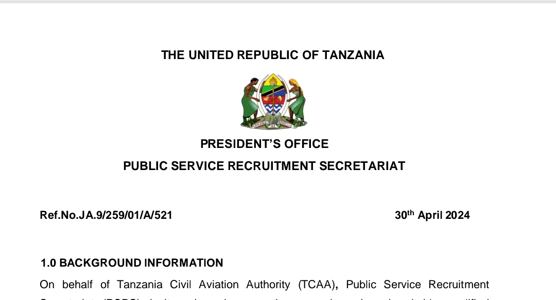 NAFASI za Kazi Kutoka Mamlaka ya Usafiri wa Anga April 30-2024,Mamlaka ya Anga Tanzania, TCAA online application, TCAA courses 204, TCAA license, TCAA CCC TCAA Courses fee structure,TANGAZO LA NAFASI ZA KAZI MAMLAKA YA USAFIRI WA ANGA TANZANIA (TCAA) 30-04-2024.