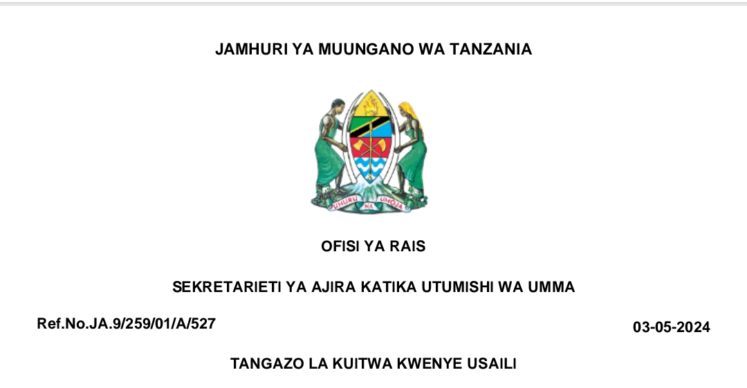 MAJINA ya Nyongeza Waliotwa kwenye Usaili UTUMISHI 03-05-2024, Kuitwa Kwenye Usaili Taasisi Mbalimbali za UMMA Leo May 03-2024, Orodha ya Majina ya Waliotwa kwenye Usaili UTUMISHI May 03.2024, Kuitwa Kwenye Usaili UTUMISHI May 03-2024,TANGAZO LA KUITWA KWENYE USAILI TAASISI MBALIMBALI ZA UMMA MAJINA YA NYONGEZA 03-05-2024.