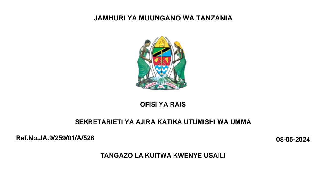 MAJINA ya Waliotwa kwenye Usaili UTUMISHI Leo May 08-2024, Orodha ya Majina ya Waliotwa kwenye Usaili Taasisi Mbalimbali za UMMA Leo May 08-2024, Kuitwa Kwenye Usaili UTUMISHI May 2024,TANGAZO LA KUITWA KWENYE USAILI TAASISI MBALIMBALI ZA UMMA MAJINA YA NYONGEZA 08-05-2024.