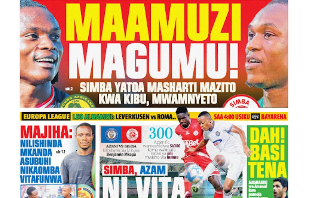 MAGAZETI ya Tanzania Alhamisi May 09-2024,Magazeti ya Tanzania Leo Alhamisi May 09-2024, Magazeti ya Tanzania Leo Alhamisi tarehe 09-05-2024, Vichwa vya habari Katika Magazeti ya Leo Alhamisi May 09-2024, Magazetini Leo 09.05.2024, Mazetini Leo Alhamisi tarehe 09 May 2024.