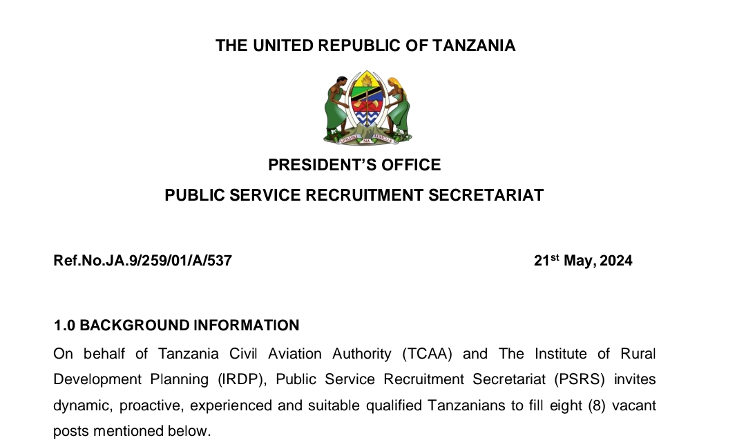 NAFASI Mbalimbali za Kazi Kutoka UTUMISHI May 21-1024, Ajira Mpya kutoka Taasisi Mbalimbali za UMMA Leo May 21-2024, Nafasi za Kazi Kutoka Taasisi Mbalimbali za UMMA na Makampuni ya UMMA Leo May 2024, Nafasi za Kazi Kutoka UTUMISHI Leo May 2024, TANGAZO LA NAFASI ZA KAZI TAASISI MBALIMBALI ZA UMMA 21-05-2024.