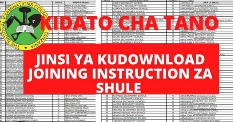 FOMU za Kujiunga na Kidato Cha Tano 2024, PDF Download fomu za Kujiunga na Kidato cha Tano 2024,Form Five Joining Instructions 2024, Download PDF Joining Instructions Form Five 2024,Join Instructions kidato cha tano PDF,Form five joining instruction 2024/2025 PDF.