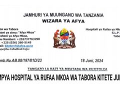 NAFASI 127 za Kazi Kutoka Hospitali ya Rufaa ya Mkoa Tabora June 2024