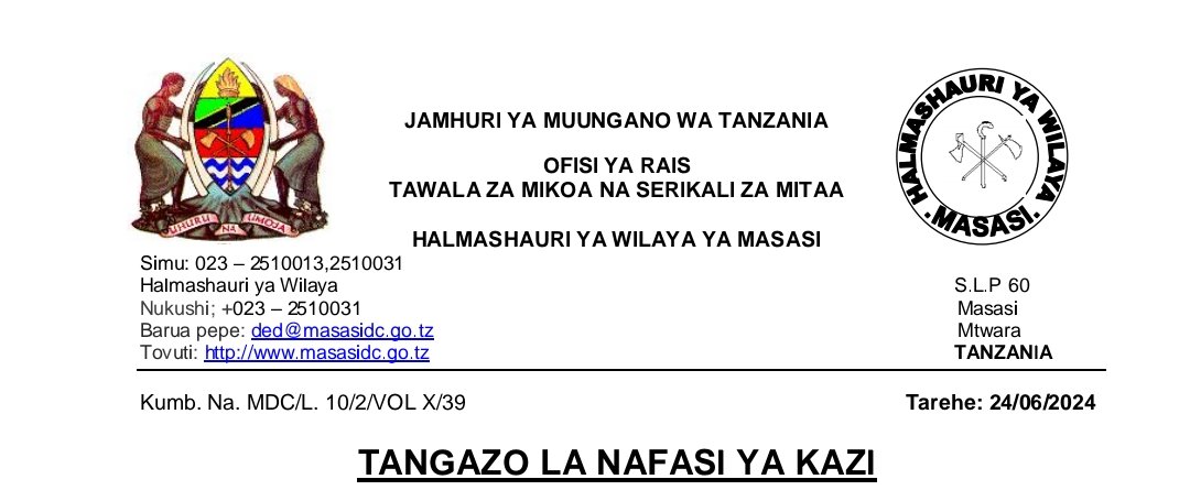 NAFASI za Watendaji wa Vijiji Wilaya Ya Masasi 24-06-2024, Ajira Mpya za Watendaji wa Vijiji Kutoka Halmashauri ya Wilaya Masasi June 24-2024, Nafasi Mpya za Watendaji wa Vijiji Kutoka Halmashauri ya Wilaya ya Masasi Leo Juni 24-2024.