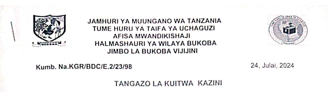 NEC Walioitwa Kwenye Mafunzo Wilaya ya Bukoba Vijijini July 2024