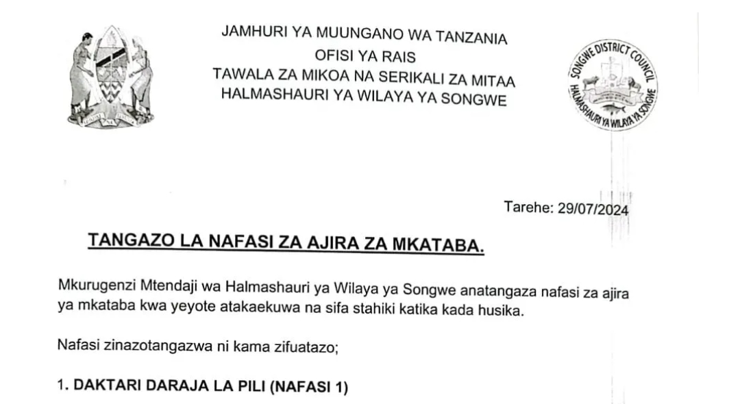 NAFASI 38 za Madaktari Hospitali ya Rufaa ya Mkoa wa Songwe July 2024