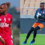 Willy Onana apishana na Moussa Camara Simba