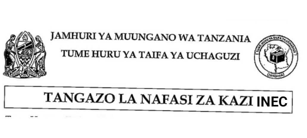 NAFASI za Kazi Tume Huru ya Taifa ya Uchaguzi August 14-2024