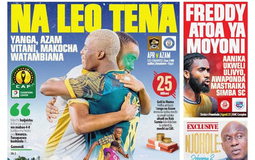 MAGAZETI ya Tanzania Leo Jumamosi August 24-2024