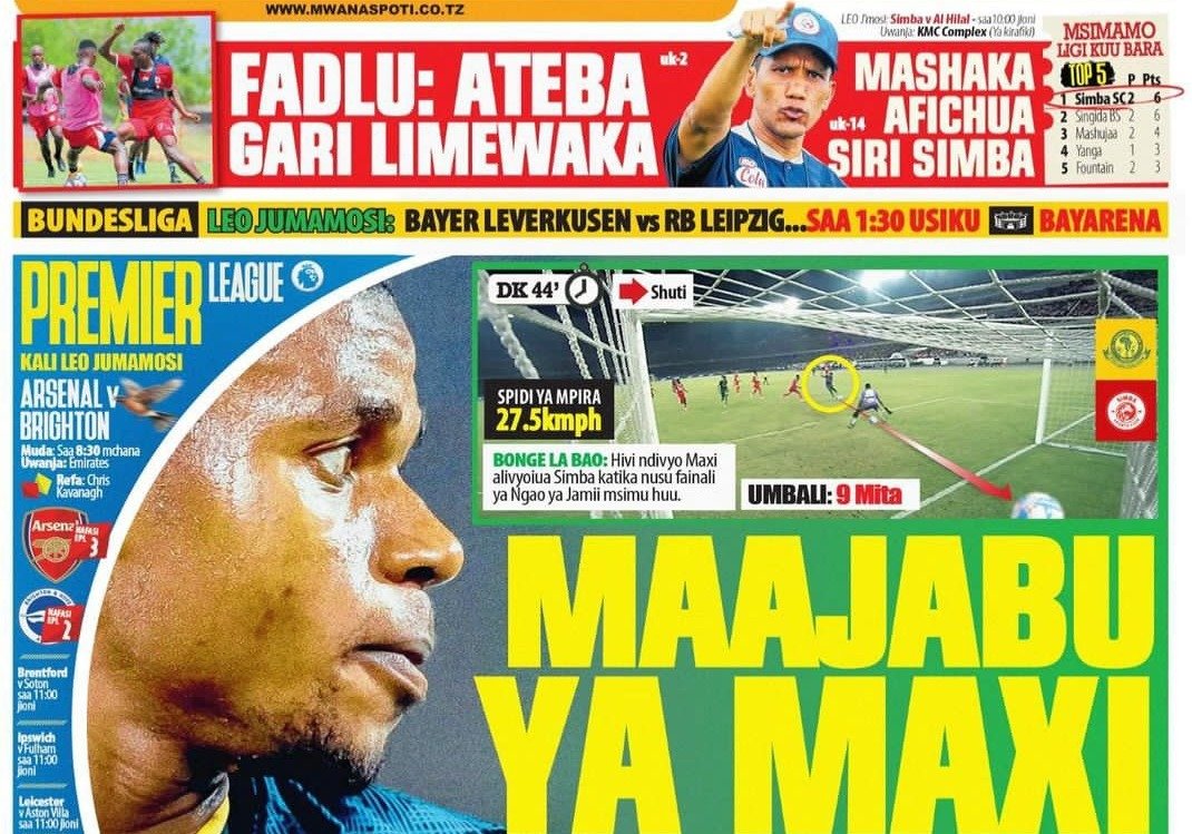 MAGAZETI ya Tanzania Jumamosi 31 August 2024